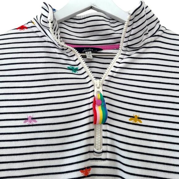 Joules Womens Pip Print Casual Half Zip Sweatshirt Rainbow Bee Stripe Size 8 - Picture 5 of 7
